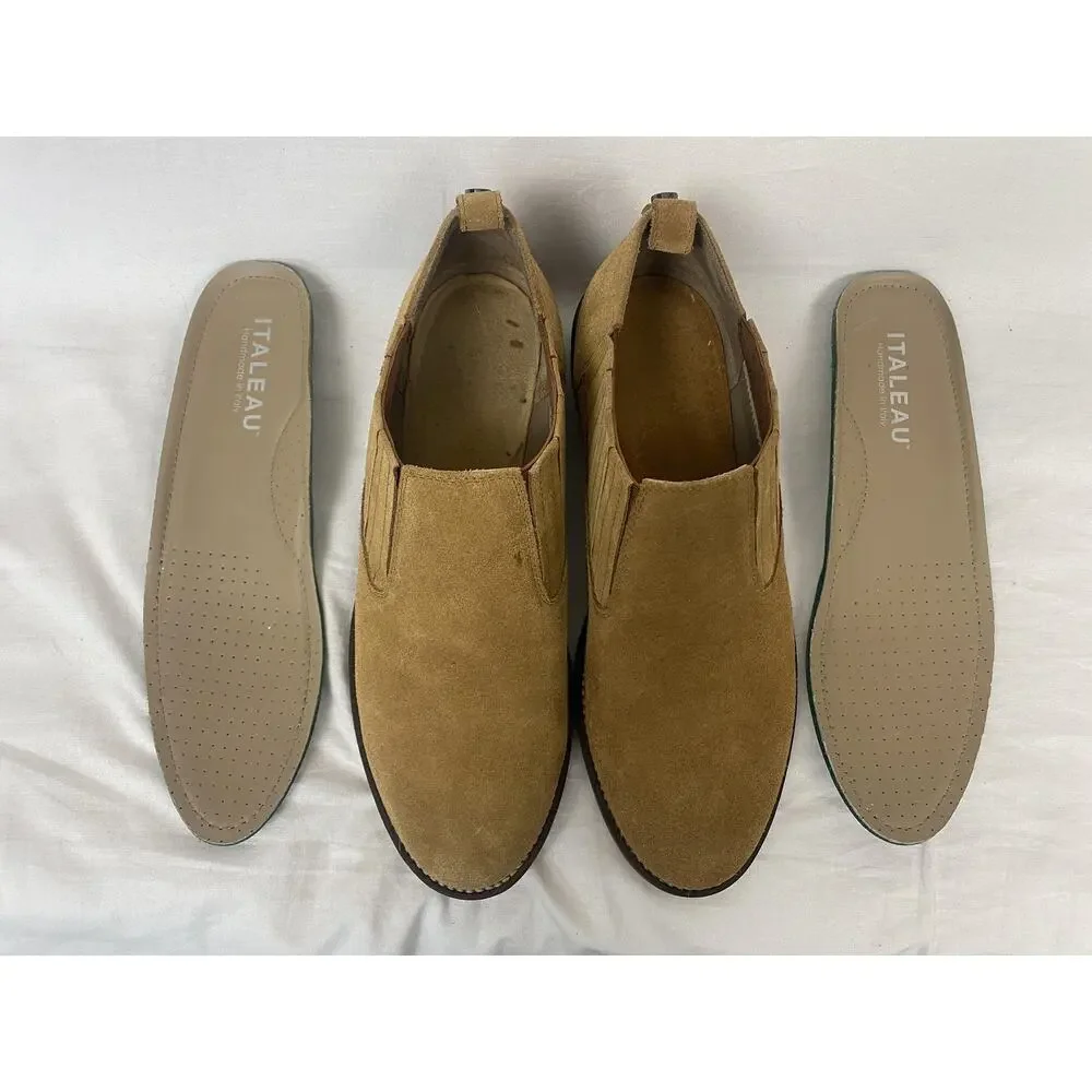 Italeau Ankle Boots Womens 8.5 EU‎ 39 Brown Suede Chelsea Bootie Italy Handmade